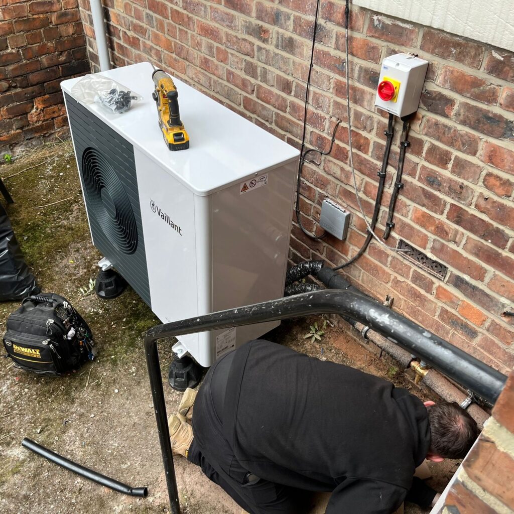 Insulating external pipe work for Air Source Heat Pump