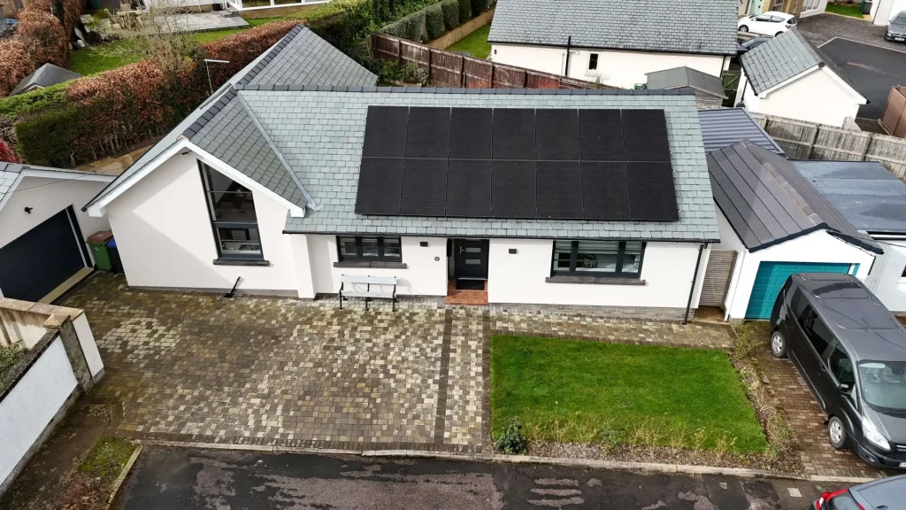 Overhead solar panel view for case study