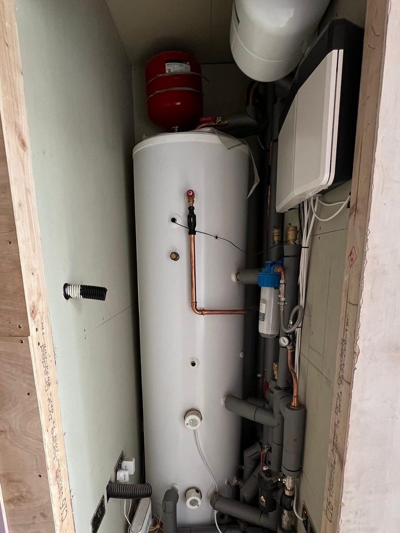 photo of newly installed hot water cylinder